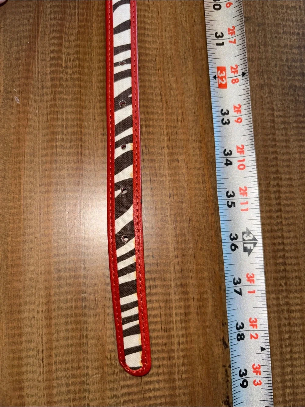 Abercrombie & Fitch Red Zebra-Print Women's Leather Belt XS Small nwt!
